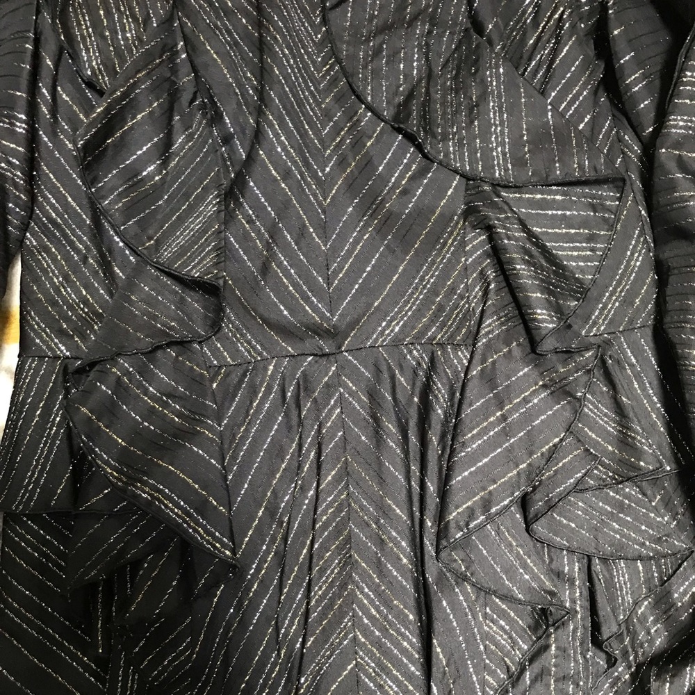 New BCBG Formal Ruffle Metallic Dress - Picture 6 of 8